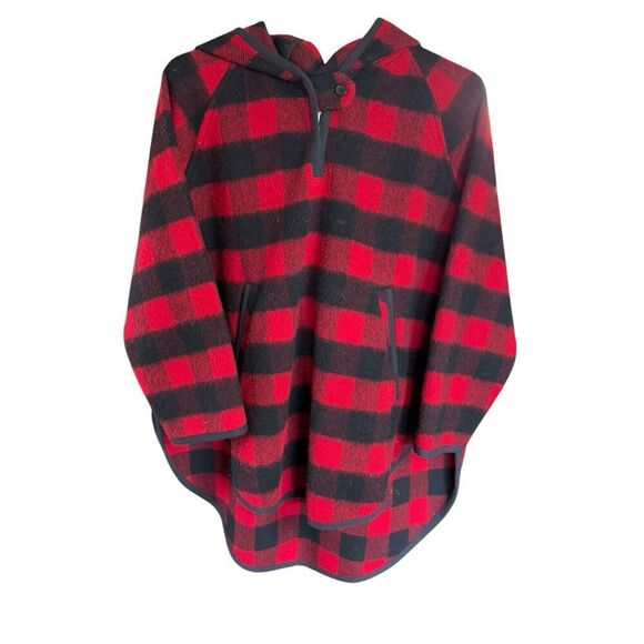 Woolrich Jackets & Blazers - Woolrich Wool Buffalo Check Plaid Pullover Hooded Poncho USA Made Women’s Small